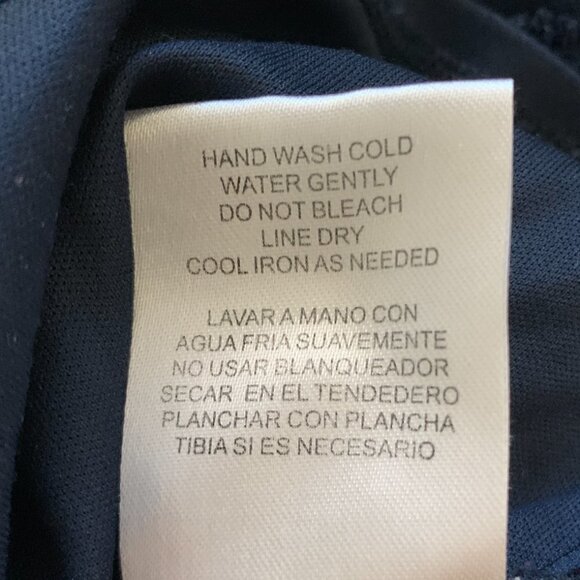 City Vibe Chiffon Swiss Dot Ruffle Hem Long Sleeve V-Neck Dress Sz 5 Blue #46B - Picture 8 of 8